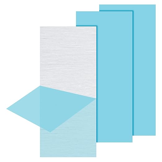 PATIKIL 6061 T651 Aluminum Sheet Metal 6 x 12 x 1/25.4(0.04") Inch 3Pcs Flat Plain Aluminum Plate Covered Stock with Protective Film, Heat Rectangle 1MM for Lndustry Crafting