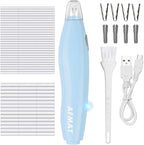 AFMAT EE04BL Electric Eraser, with 140 Refills, Rechargeable Pencil Eraser for Artist, Electric Erasers for Drafting, Drawing, Painting, Sketching, Architectural Plans, Detailer Tool-Light Blue