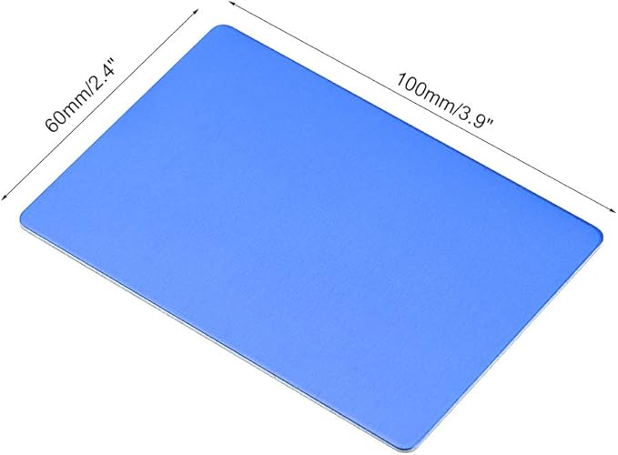 uxcell Blank Metal Card 100x60x0.8mm Anodized Aluminum Plate for DIY Laser Printing Engraving Blue 5 Pcs