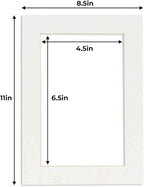 5x7 Mat for 8.5x11 Frame - Precut Mat Board Acid-Free Show Kit with Backing Board, and Clear Bags Textured White 5x7 Photo Matte For a 8.5x11 Picture Frame Matboard for Framing, Pack of 100 Mats
