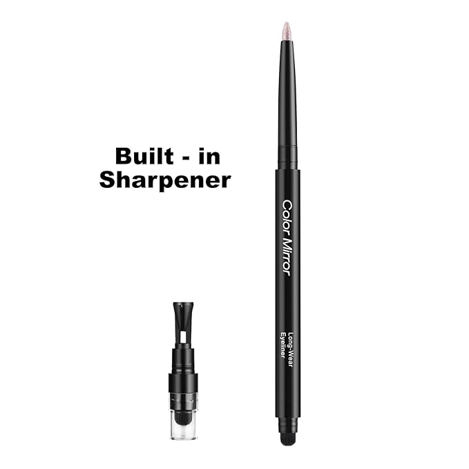 Smudge Proof Eyeliner, Waterproof Retractable Eye liner with Brush, Matte and Shimmer Eyeliner Pencil, Creamy Texture, Long lasting & Smooth(40 Sakura Shimmer)
