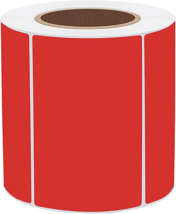 STARLIBOO 3x2 inch Color Direct Thermal Label Stickers for Shipping, Barcode, Address, Compatible with Rollo Label Printer & Zebra Desktop Printers (Red)