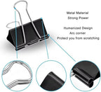 100 Pack Medium Binder Clips, Standard 32mm/1.25 in Binder, Durable Medium Black Binder Clips Bulk, Office Binder Supplies, Paper Binders, Metal Binders for Filing, Office, School, Home