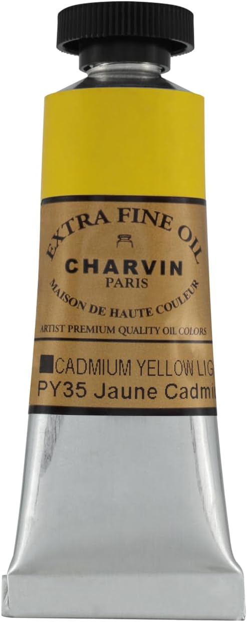 Charvin Extra Fine Oil Paint, Cadmium Yellow Light 20 mL - Triple-Milled, Rich Texture, Poppy Oil-Based, Light-Fast, Handmade, Archival Quality