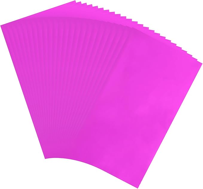 MECCANIXITY 50 Sheets Heat Reactive Foil, 20x29cm Plum Foil Transfer Sheets Toner Reactive Foil Transfer Foil Sheets Hot Foil Stamping Paper for Crafts DIY Cardmaking Album Decoration