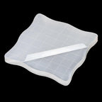 PATIKIL 3" x 3" Acrylic Stamp Block, 2 Pack Clear Stamping Block with Grid Lines Decorative Mounting Blocks Wave for Scrapbooking DIY Crafts Card Making