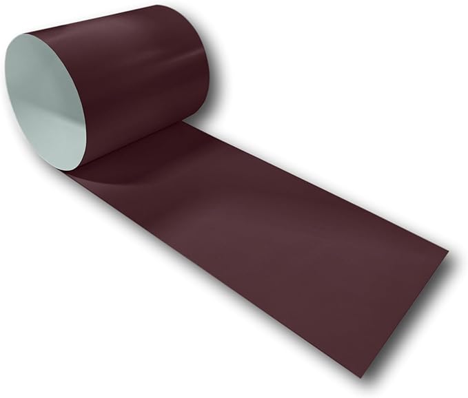 Eagle 1-24 Gauge KYNAR 500 Sheet Metal Flashing Rolls-10 FT Long-Heavy Duty-Commercial Grade-Roofing Flashing, Fascia Cover, Coping Cap-Multiple Sizes (18" x 10 FT, Burgundy)