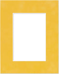 8.5x11 Mat Bevel Cut for 7x9 Photos - Acid Free Sunrise Yellow Suede Precut Matboard With Backing Board and Crystal Clear, Self Seal Photo Mat Bag - For Pictures, Photos, Framing - 4-ply Thickness