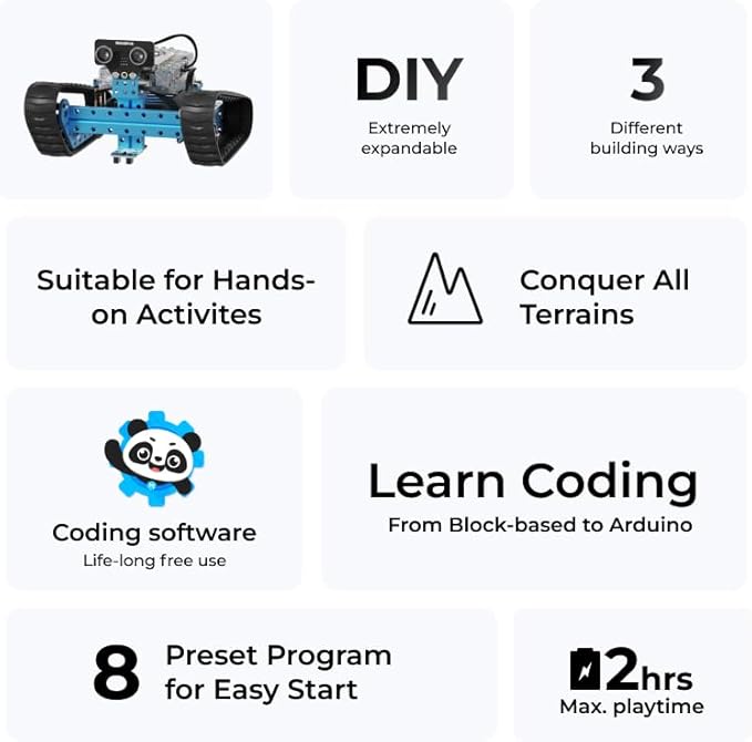 Makeblock mBot Ranger 3 in 1 Robotics for Kids Age 8-12, Coding Robot for Arduino Scratch Learning with Coding Box, 16 Coding Projects STEM Science Kit, Robot Toys Gift for Kids Ages 10+