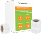 PSBM Mini Stretch Wrap with Handle, 12 Pack, 5 Inch x 1000 Feet, 63 Gauge, Clear High Performance Small Plastic Cling Film for Pallets Moving Storing