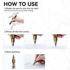 TRANSON 4 Colors Permanent Paint Markers for Fabric Rock Craft Diy Painting Medium Tip Oil Based Waterproof