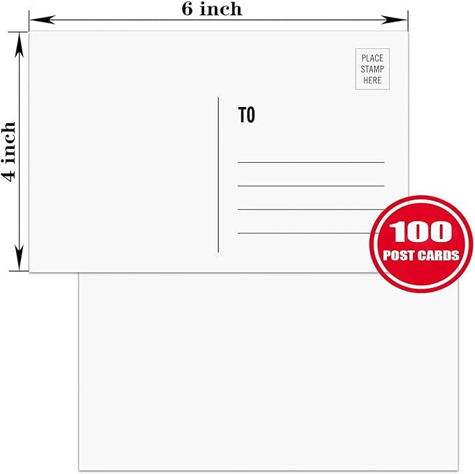4x6 Blank Postcards for Mailing, White Cardstock Paper, Thick Cardstock, Ideal for Greeting Cards, Thank You, Invitations & DIY Projects