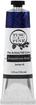 Tusc & Pine Artist Oil Paint - Indanthrone Blue, 150 ml, Non-Yellowing, Rich & Creamy Consistency, Maximum Pigment Load, Small Batch Milled Oil Paints Made in the USA for Professional Artists