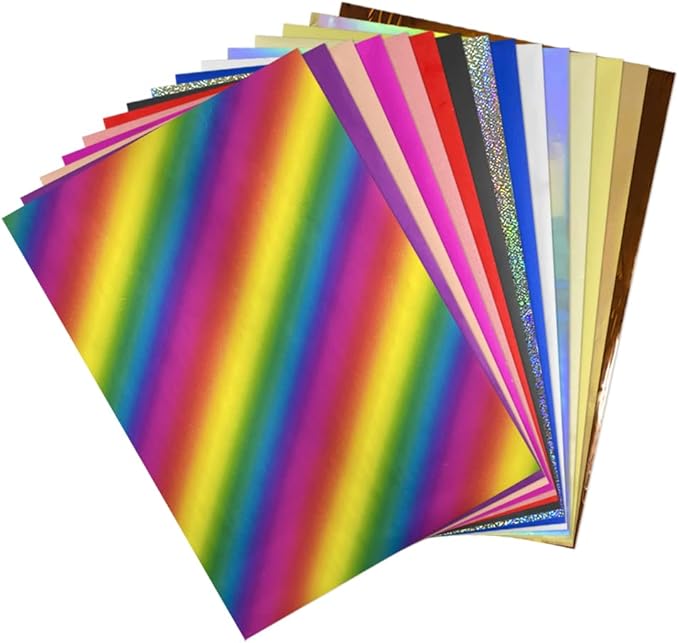 50 Sheets Toner Reactive Foil Sheet for Crafts Paper Heat Transfer Foil Paper for Scrapbooking Hot Stamping Cardstock DIY Crafts Arts Supplies Accessories 7.9 x 11.4inch-Laser Gold