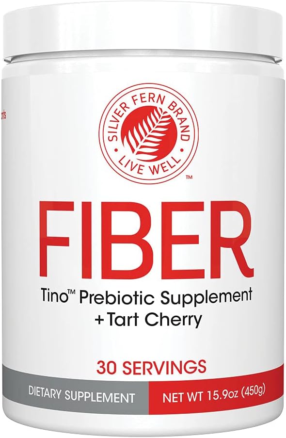 Tino Natural Gluten Free Prebiotic Fiber Supplement - with Tart Cherry Extract & Polycan Black Yeast Extract - Non-GMO, Water Soluble Fiber Powder Mix (1 Canister - 15.9 Oz)