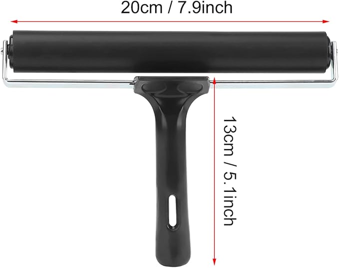 7.8 Inch Soft Rubber Brayer,Rubber Brayer Roller Paint Brush Ink Applicator Art Craft Oil Painting Tool