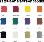 12 Colors Dual Tip Acrylic Paint Markers,Fine Tip and Dot Tip Acrylic Paint Pens For Rock Painting, Canvas, Wood, Glass, Ceramic, Fabric, Plastic, Egg, Art Painting Supplies Kit