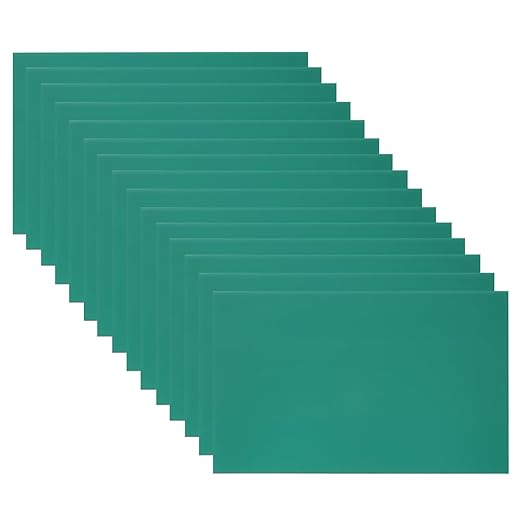 PATIKIL 5x8 Inch Anodized Aluminum Sheet Metal, 15Pcs Laser Plates Engraving Blanks 0.5MM Thin Rectangle for Crafting DIY House Laser Engraving, Green