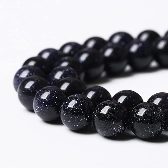 90PCS 4mm Starry Blue Sandstone Gemstone Beads Beads Natural Stone Round Loose Beads for Jewelry Making DIY Bracelet Necklace 15" Inch(Blue Sandstone, 4mm)