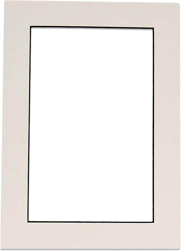 Pack of TEN 8x10 Mats Bevel Cut for 5.5x8.5 Photos - Acid Free White with Black Core Precut Matboards For Pictures, Photos, Framing - 4-ply Thickness