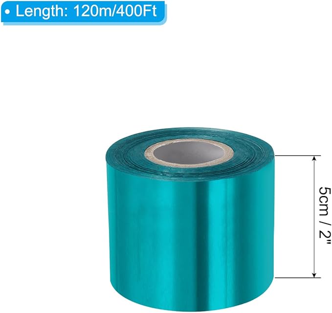 PATIKIL 2"x400Ft Hot Stamping Foil Paper, Heat Transfer Hot Stamping Paper Foil Roll for Leather DIY Logo Decor Craft Gift Package Scrapbook Card, Lake Blue