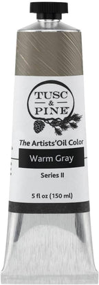 Tusc & Pine Artist Oil Paint - Warm Gray, 150 ml, Non-Yellowing, Rich & Creamy Consistency, Maximum Pigment Load, Small Batch Milled Oil Paints Made in the USA for Professional Artists