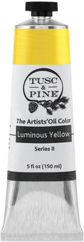 Tusc & Pine Artist Oil Paint - Luminous Yellow, 150 ml, Non-Yellowing, Rich & Creamy Consistency, Maximum Pigment Load, Small Batch Milled Oil Paints Made in the USA for Professional Artists