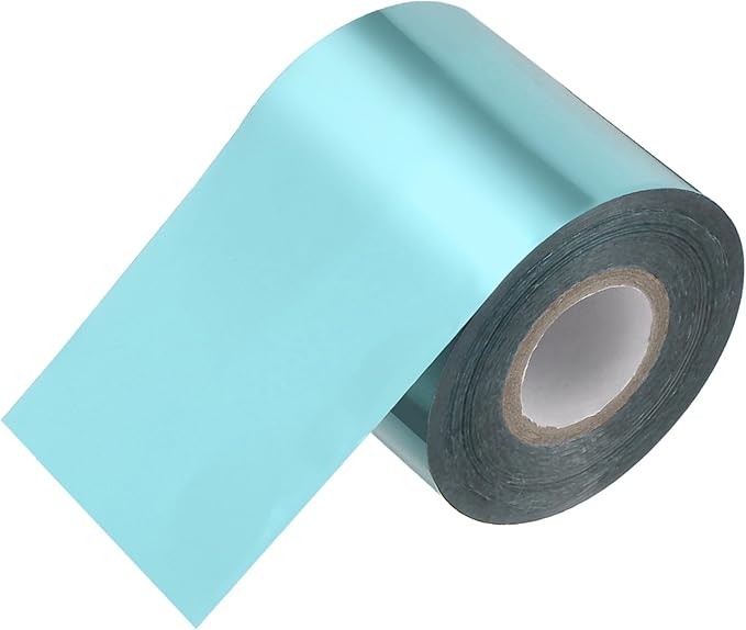 PATIKIL 2"x400Ft Hot Stamping Foil Paper, Heat Transfer Hot Stamping Paper Foil Roll for Leather DIY Logo Decor Craft Gift Package Scrapbook Card, Light Blue