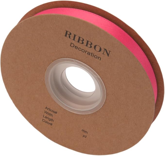 Double Side Satin Ribbon, Continuous 20 Yards,Use for Craft Bows Bouquet, Gift Wrapping, Wedding Decoration, Floral Arrangement (Dark Rose Red, 1/2 inch)