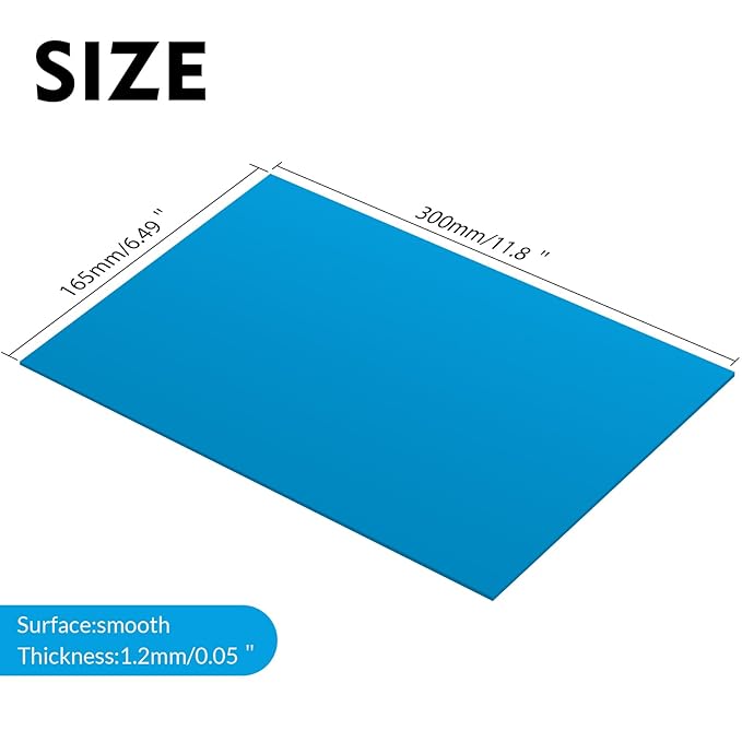 Laser Engraving Blank Blue ABS Double Color Plastic Sheet, 11.8x6.49x0.05 inch Materials Double Color Plastic Sheet for Interior Signs, Badges (Blue)