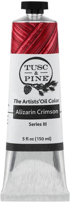 Tusc & Pine Artist Oil Paint - Alizarin Crimson, 150 ml, Non-Yellowing, Rich & Creamy Consistency, Maximum Pigment Load, Small Batch Milled Oil Paints Made in the USA for Professional Artists