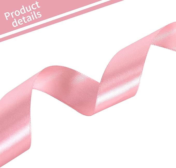 TONIFUL 1 Inch x 100yds Rose Gold Satin Ribbon, Thin Solid Color Satin Ribbon for Gift Wrapping, Crafts, Hair Bows Making, Wedding Party Decoration, Invitation Cards, Floral Bouquets, Christmas