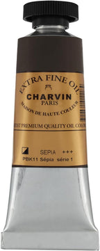 Charvin Extra Fine Oil Paint, Sepia 20 ml - Triple-Milled, Rich Texture, Poppy Oil-Based, Light-Fast, Handmade, Archival Quality
