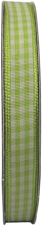 Apple Green Gingham Plaid Checked Ribbon 25 Yard Each Roll 100% Polyester (3/8", Apple Green)