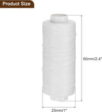 uxcell Leather Sewing Waxed Thread, 55 Yards / 50m 0.8mm 150D Flat Polyester All-Purpose Threads for Leather Crafts, Bookbinding, White
