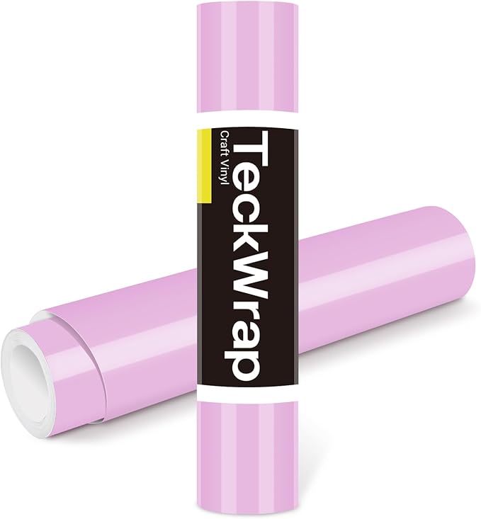 TECKWRAP Permanent Adhesive Vinyl 12" x 10ft, Glossy Sweet Pink