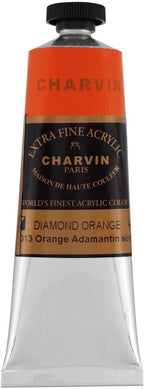 Charvin Extra Fine Professional Acrylic Paint - Diamond Orange, 60ml Tube, Triple-Milled, Lightfast Pigments, Open Stock Artist Acrylic Paints in Nature-Inspired Hues