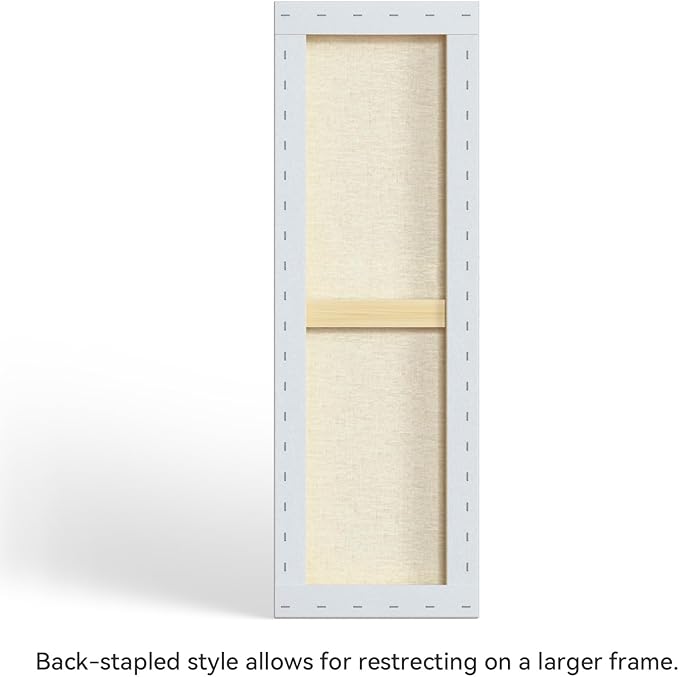 PHOENIX 12x36 Inch 3 Pack Artist Canvas - Large Skinny Stretched Canvases for Painting - 3/4 Inch Profile, 100% Cotton 11 Oz. Gesso Primed White Blank Professional Canvas Oil & Acrylic Paints