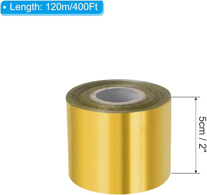 PATIKIL 2"x400Ft Hot Stamping Foil Paper, Heat Transfer Hot Stamping Paper Foil Roll for Leather DIY Logo Decor Craft Gift Package Scrapbook Card, Dark Gold