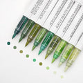 Water Based Acrylic Paint Markers Green, 9 Colors Acrylic Paint Pens Set with Soft Brush Tip, Marker Pen for Rock Painting, Egg, Wood, Glass, Paper, Mugs, Acrylic Painter Ink (Sage Green)