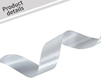 TONIFUL 1 Inch x 100yds Silver Satin Ribbon, Thin Solid Color Satin Ribbon for Gift Wrapping, Crafts, Hair Bows Making, Wedding Party Decoration, Invitation Cards, Floral Bouquets, Christmas