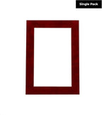 8x10 Mat Bevel Cut for 5.5x8.5 Photos - Acid Free Bright Red Suede Precut Matboard With Backing Board and Crystal Clear, Self Seal Photo Mat Bag - For Pictures, Photos, Framing - 4-ply Thickness