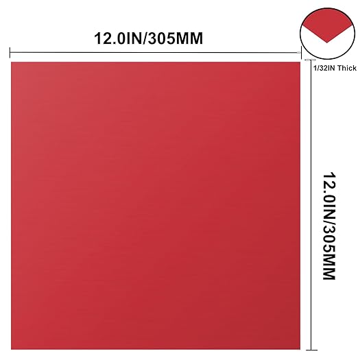 Anodized Aluminum Sheet Metal 12 x 1/32 Inch Red Plates Engraving Blanks for Laser Engraving, 0.8MM Thin Decorative Sheets Crafting, House Decoration