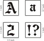 1 Inch Alphabet Letter Stencils for Painting - 70 Pack Old English Letter Stencil Templates with Numbers and Signs for Painting on Wood, Reusable Letters Stencils for Chalkboard Wood Signs & Wall Art