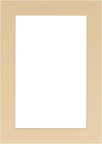 8.5x11 Mat Bevel Cut for 7x9 Photos - Acid Free Beige Precut Matboard with Backing Board and Crystal Clear, Self Seal Photo Mat Bag - for Pictures, Photos, Framing - 4-ply Thickness