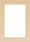 11x14 Mat Bevel Cut for 8.5x11 Photos - Acid Free Beige Precut Matboard With Backing Board and Crystal Clear, Self Seal Photo Mat Bag - For Pictures, Photos, Framing - 4-ply Thickness