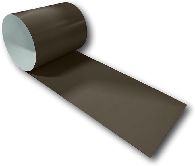 Eagle 1:24 Gauge KYNAR 500 Sheet Metal Flashing Rolls-10 FT Long-Heavy Duty Pre-Finished Rolls-Commercial Grade-Roofing Flashing, Fascia Cover, Coping Cap-Multiple Sizes (12" x 10 FT, Burnished Slate)