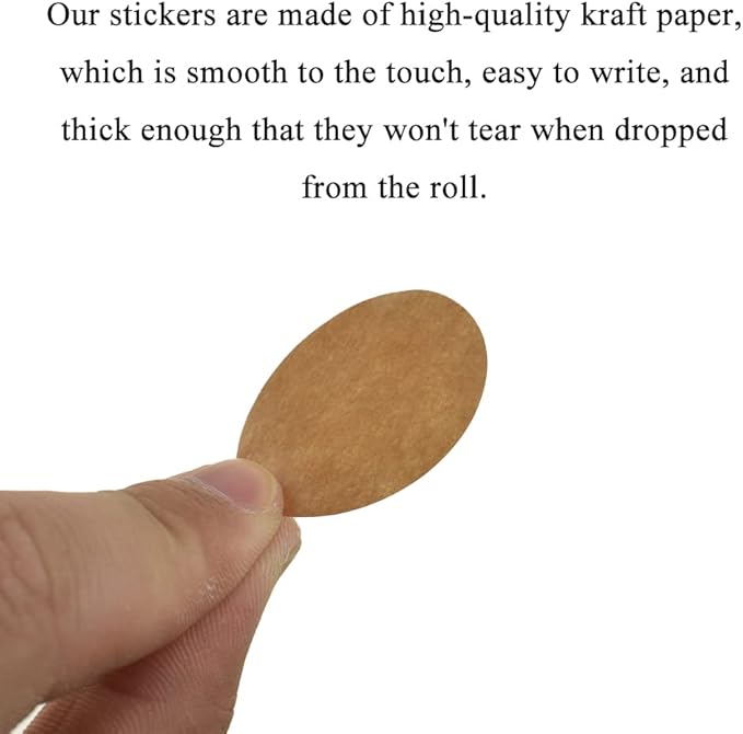 HAHIYO 1.5-Inch 500Pcs Natural Brown Kraft Round Label - Blank Adhesive Sticker to Write On for Jar, Canning, Price Tag, Store Organizing