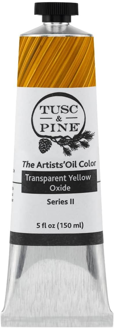 Tusc & Pine Artist Oil Paint - Transparent Yellow Oxide, 150 ml, Non-Yellowing, Rich & Creamy Consistency, Maximum Pigment Load, Small Batch Milled Oil Paints Made in the USA for Professional Artists