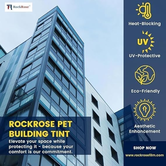 Rockrose Professional Window Tint for Home – One Way Privacy Window Film for Home Offices Heat Blocker Reflective Adhesive Mirror Tint with 99% UV Block – Bronze-Silver 60in x 100FT